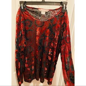 Red & Black Blouse